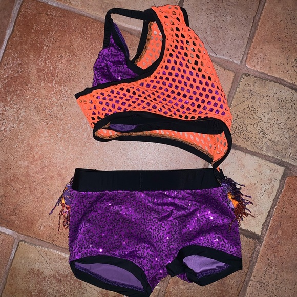 3 piece custom dance costume. Super sassy - Picture 3 of 4